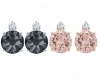 Civetta Spark Mimi Studs Set-Swarovski Silver Night & Vintage Rose Crystal Photo