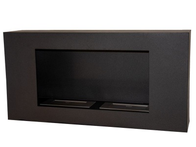 Photo of 1green Double Burner Wall Ethanol Fireplace - Black