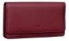 Deni Flap Over Clutch Purse RFID protected with 13 card pockets Bugundy Photo