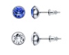 Civetta Spark 6mm Chene Stud - Swarovski Clear & Sapphire Crystal Photo