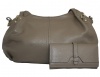 Fino 2 Piece Genuine Leather Handbag & Purse Set - Stone Photo