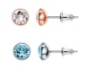 Civetta Spark 6mm Chene Stud - Swarovski Clear & Aquamarine Crystal Photo