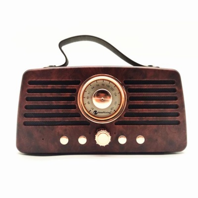 Photo of JRY Wood Texture Vintage FM Radio Wireless Bluetooth Speaker