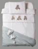 Bella Collection Embroidered Teddies White Cot Set Photo