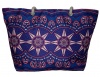 Fino Exotic Summer Beach Bag - Purple & Navy Blue Photo