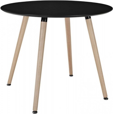 Photo of Constance Round Dining Table - 110/75cm Black / Kitchen Dining Table