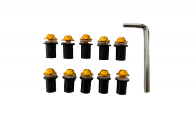 Photo of Rotracc Gold Motorcycle Screen Bolts
