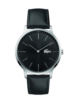 Photo of Lacoste Mens - Moon - Black Dial - Siver Case -Black Leather Strap
