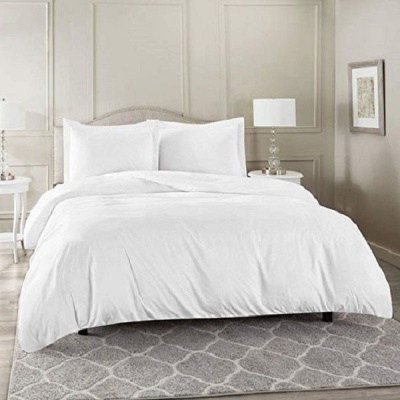 Photo of Wrinkle Resistant Luxury Hotel Duvet Cover Set Queen White