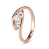 9Kt Rose Gold Cubic Zirconia Trinity Swirl Ring Photo