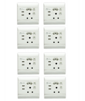 Redisson JB Luxx 16A Double Wall Socket with 2 USB Slots Set of 8