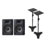 M-Audio BX8 D3 Studio Monitors with Samson MS300 Studio Monitor Stands Photo