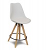 HII Dima Bar Chair 65 White with Oak Leg & Black Ring Photo