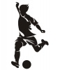 Sticker Art: Wall Sticker Soccer Player - Black Photo