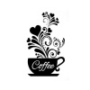 Sticker Art: Wall Sticker Coffee Magic - Black Photo