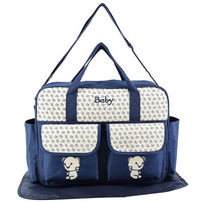 Photo of Large-Capacity Waterproof Baby Diaper Bag Set - Navy