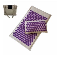 Acupuncture Mat Beige Purple and Bag