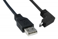 USB Cable 0 9m USB to 90 degree Micro USB Black 3021075 03 Qualtek