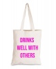 Love & Sparkles 100% Eco Cotton Tote Shopper with Drinks slogan pink Photo