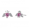 SilverCity 925 Sterling Silver Love Heart Angel Wings - Pink Photo