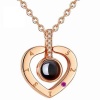 Rose Love Languages Heart Pendant - Gold Photo