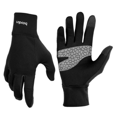 Running Gloves Touch Screen Black Sleek Medium