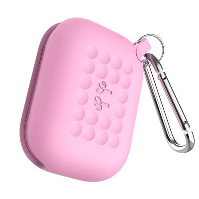 Photo of Silicone Protective Cover Compatible with AirPods Pro with Keychain - Pink