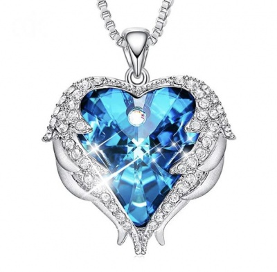 Photo of SilverCity Angel Wings Heart Necklace with Swarovski Crystals