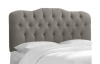 StrohBerry Manhattan Tufted Velvet Headboard Light Grey