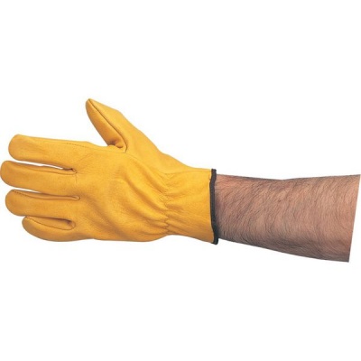 Photo of Tuffsafe Yellow Cowhide Unlined Drivers Gloves Size 10