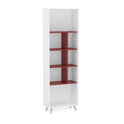 Photo of Click Furniture Sidney White & Burgundy Bookcase