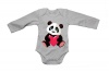 Valentine Panda - LS - Baby Grow - White Photo