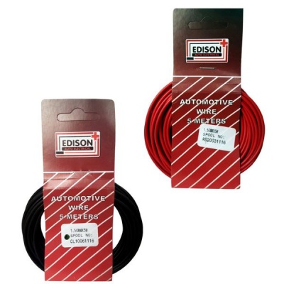 Photo of Edison - Automotive Wire - 1.5mm x 5m - Black & Red