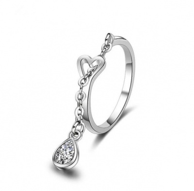 Photo of SilverCity Sterling Silver Tear Drop Heart Ring - Fully Adjustable