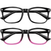 Sophie Moda- Fashion Computer Glasses Anti Blue Light: Black/ Pink Photo