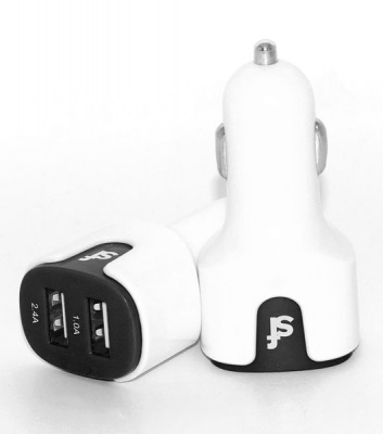 Photo of Superfly 3.4A Dual USB Car Charger with Lightning Cable - White