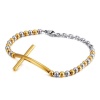 Sophie Moda -Religious Fancy Stainless Steel Beads & Pearls Cross Bracelet Photo