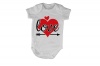 Love - Red & Black - Valentine - SS - White Baby Grow Photo