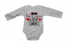The Ladies Love Me Bowtie - Valentine - LS - White Baby Grow The Ladies Love Me Bowtie - Valentine - LS - White Baby Grow Photo