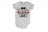 The Ladies Love Me Bowtie - Valentine - SS - White Baby Grow Photo