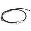 Black Cord Macrame Bracelet & Sterling Silver Infinity Loop Photo