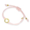 9ct Gold Open Heart Pink Cord Adjustable Bracelet Photo