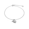 Silver Key & Heart Padlock Adjustable Bracelet Photo