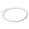 Sterling Silver Snake & Bead Twisted Chain Anklet Photo