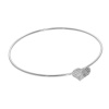 Sterling Silver Hammered Heart Open Bangle Photo