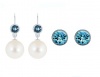 Civetta Spark 925 Silver Hoop & Chene Studs- Aquamarine & Clear Photo