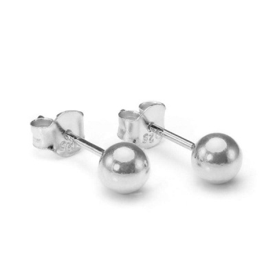 Photo of The Gem Seller Sterling Silver 6mm Ball Stud Earrings