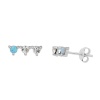 Sterling Silver Triple CZ Constellation Stud Earrings Photo