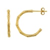 Gold Plated Bamboo Open Stud Hoop Earrings Photo