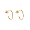 Gold Plated Open 14mm Hoop Stud Earrings Photo